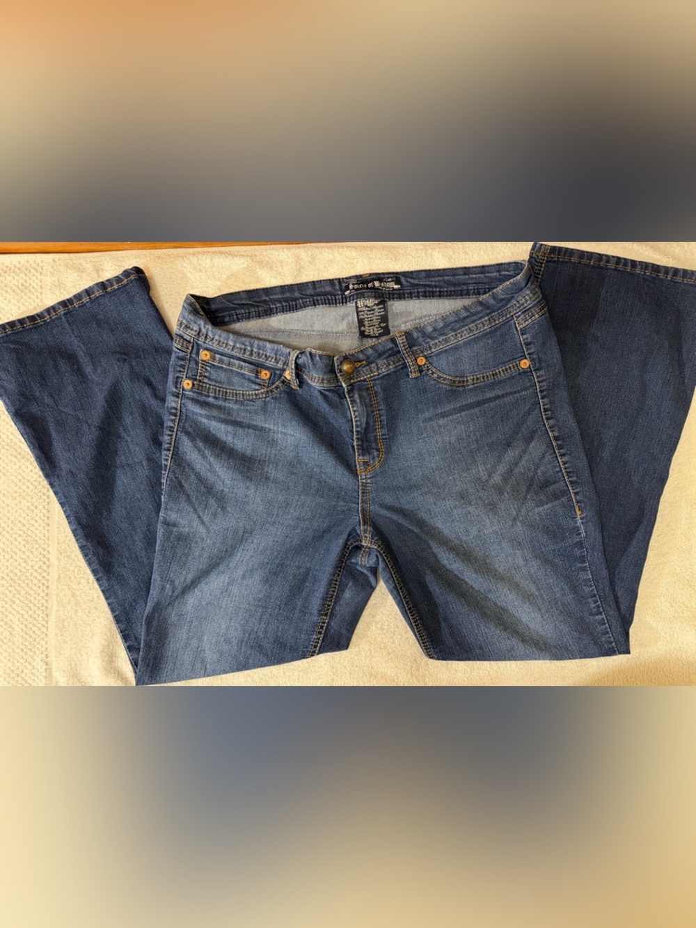VTG Source Of Wisdom Torrid Boot-Cut Jeans Denim Dark Wash Y2K McBling Stretch